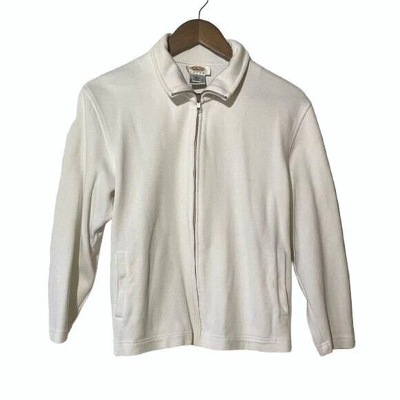 Talbots White Full Zip Jacket Size Petite Large - Picture 1 of 12